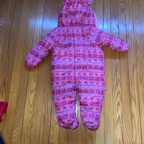 Pink Patterned Baby Snowsuit - Picture 3 of 3